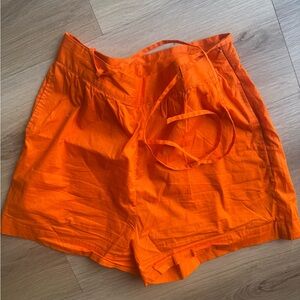 Jason Wu Vibrant Orange High-Waist Drawstring Shorts